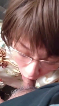 Perverted Mature Woman Gives a Deep Blowjob