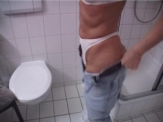 Lucky Cooch: Petite blonde MILF in bathroom