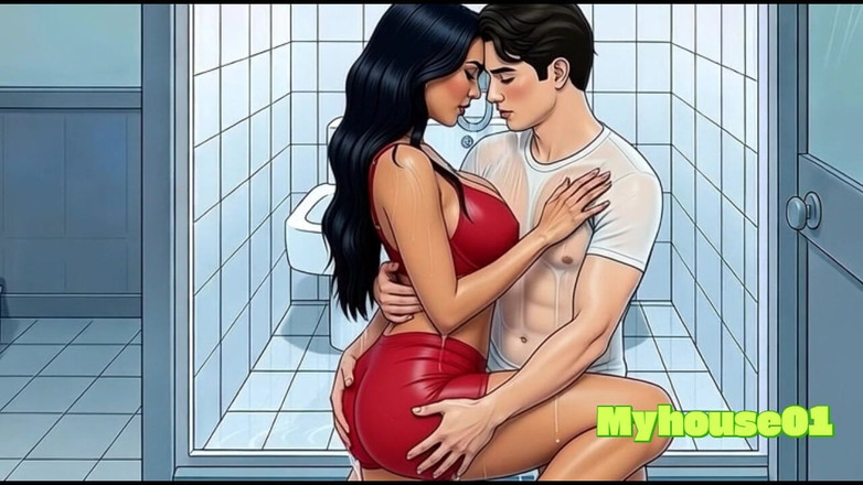 My house for adult: Sexo con hermanastra emocional en el piso del baño