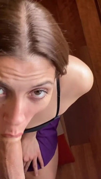 Their Parents Were at Home but She Wanted Me to Cum in Her Mouth! POV Blowjob