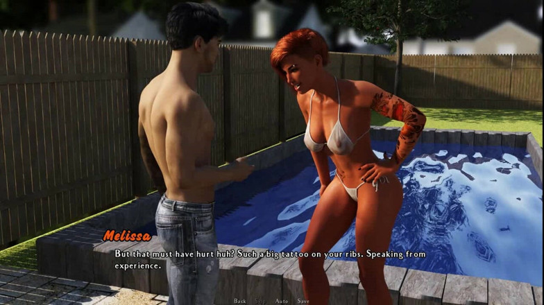 Dirty GamesXxX: İç içe: adam havuz kenarında seksi orta yaşlı seksi kadınla...