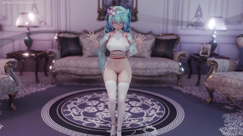 MikuMotion: Hatsune (g)i-dle - Queencard Queencard Uniformă erotică striptease Sâni colosali tremurând