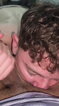 POV Hot Twink Nico Mucci Sucking Big Cock Stepdaddy Camilo Brown and Eating Both Cum Loads