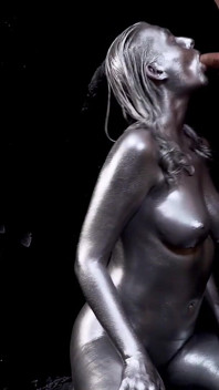 Helkropp silver bodypaint avsugning &knull