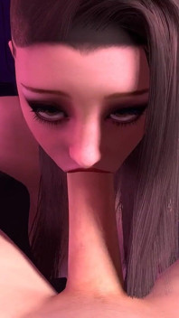 Une fille cyberpunk sexy taille une pipe en POV