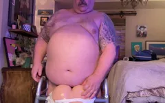 Thick Mustache Bear Fucks a Hole on His Walker