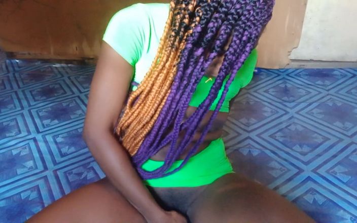 Super sexy ebony cuties: Slapping Fingering Rubbing My Hairy Black Pink Pussy