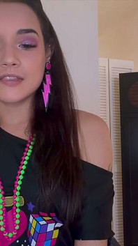Zara's Sultry '80s Jerk off Instruction - POV Neon Seduction Awaits!