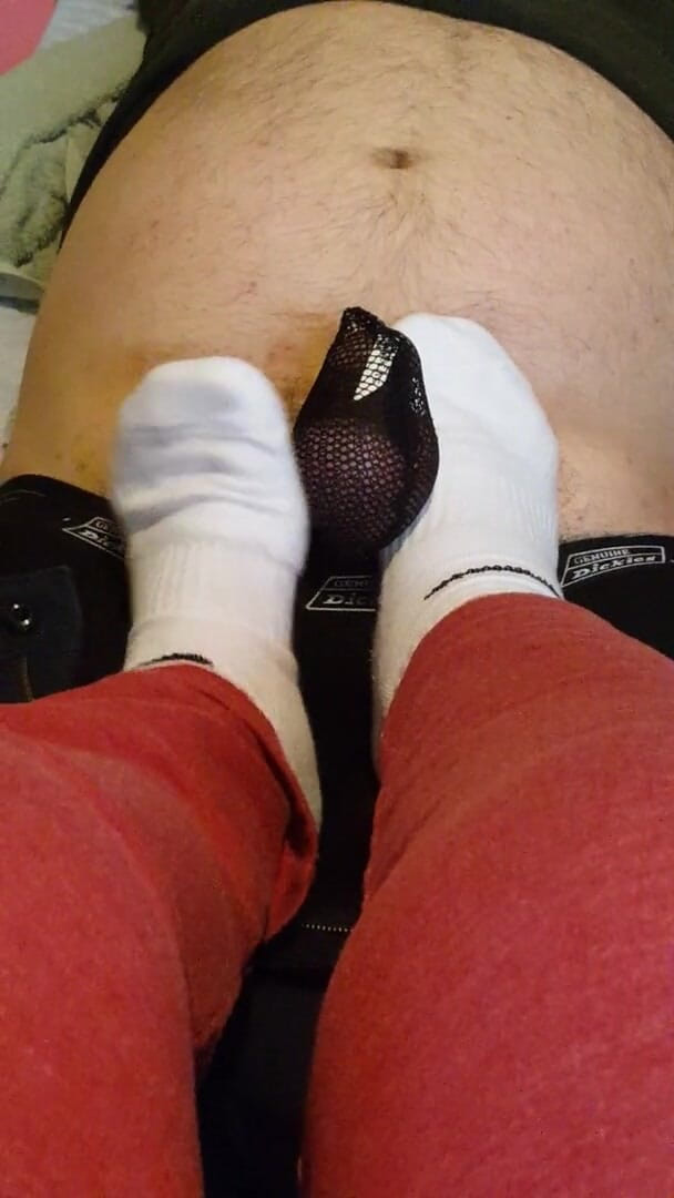 Miss Sock trampler: Memancut zakarnya dengan stoking putih saya