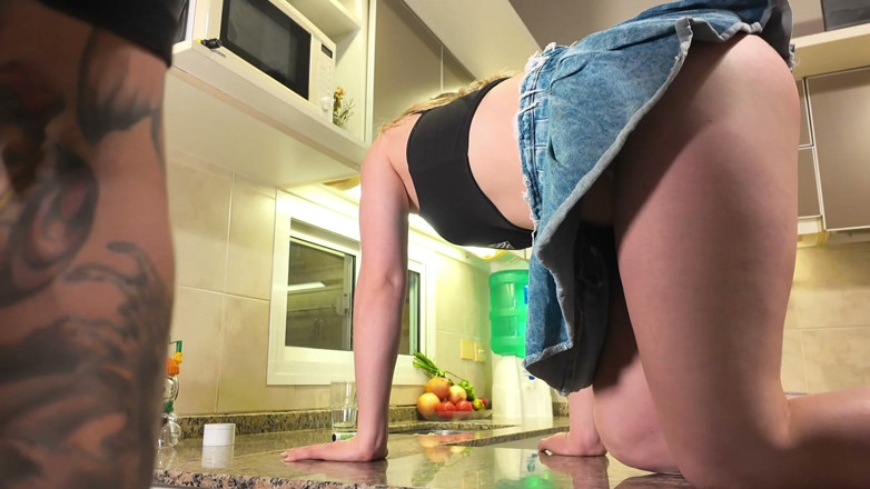 Keila Bassi: Kitchen Backstage Fucking on the Counter Between Takes