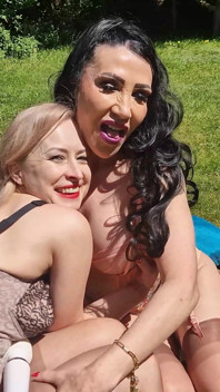 Lesbian Mature Squirting Harlots in the Garden