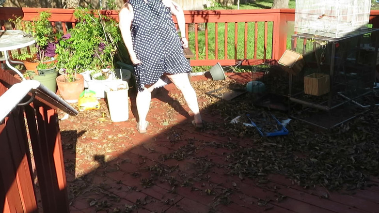 BBW nurse Vicki adventures with friends: Giocando nel mio giardino mostrando le mie tette pancia culo,...