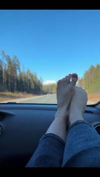 Feet on the dashboard