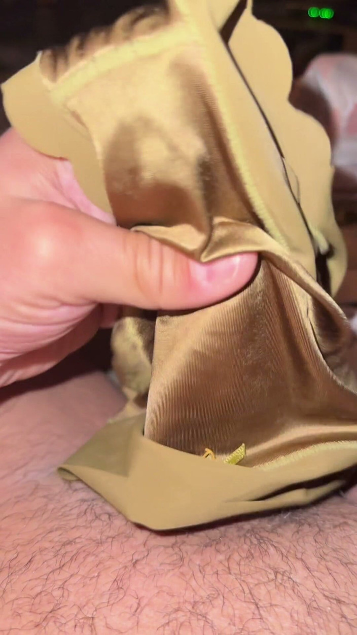 Bigbrook45: Cum in Silky Satin Green Panties