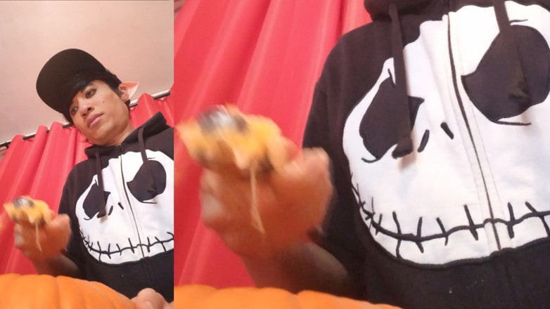 Jon Arteen: Sfw Jon Arteen Cute Twink Emo Femboy Carves a Halloween...