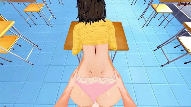 Hentai Smash: Fodendo a professora gostosa Sadayo Kawakami em sua sala de...