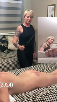Schlampiges zimmermädchen mit dem rohrstock und Bastinado