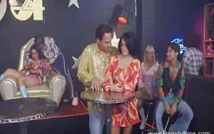 Stunning brunette babe sucks and rides big and hard wang