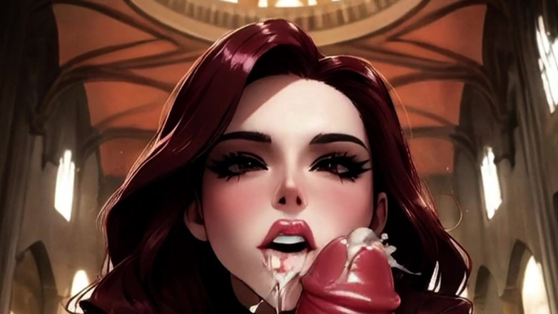 Spicy Toons: 性感的女人一直在教堂里玩弄我的鸡巴....