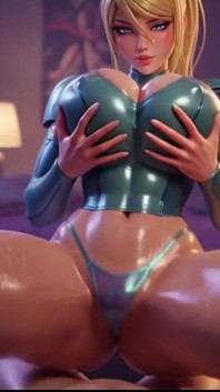 Samus Aran Zero tuta stuzzica parte 2 - Cerniera aperta, abito bagnato e gioco del petto