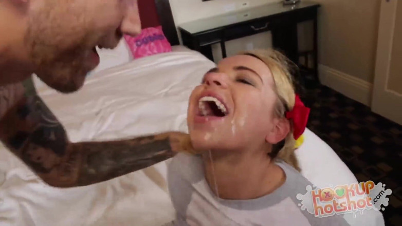 Hookup Hotshot: Skinny blonde teen Alina West has rough sex on her...