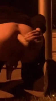 Je me branle dans un parc avec un gode blanc