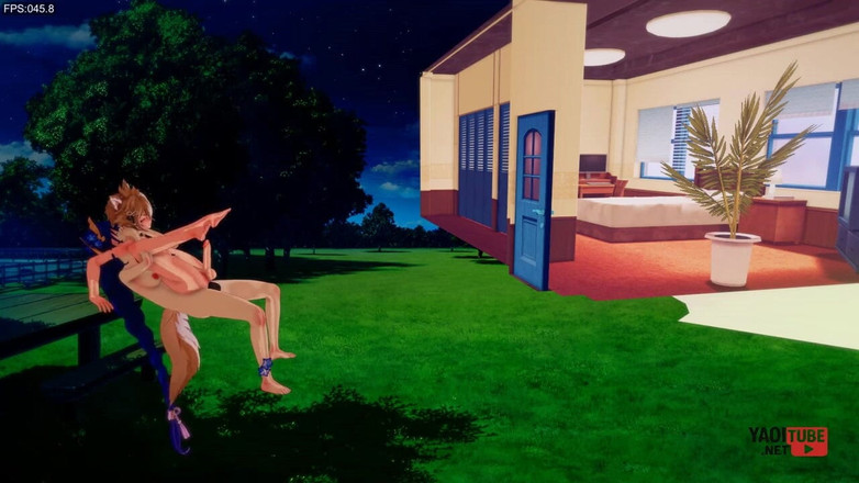 Yaoitube: Genshin Impact Yaoi - Gorou ošukaná Shogunem Raiden Futanari