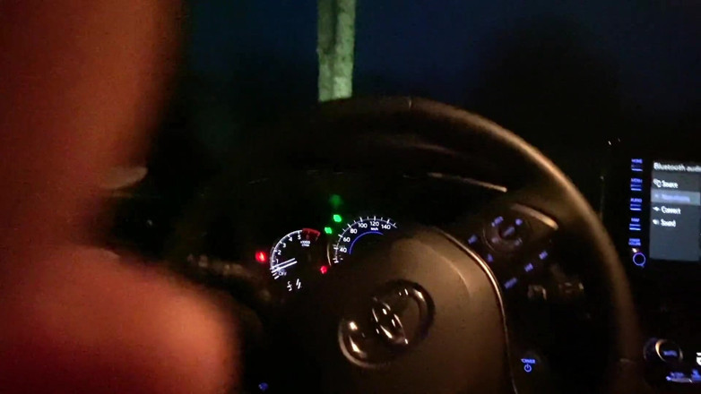 Dvabitch: Late night car closeup blowjob