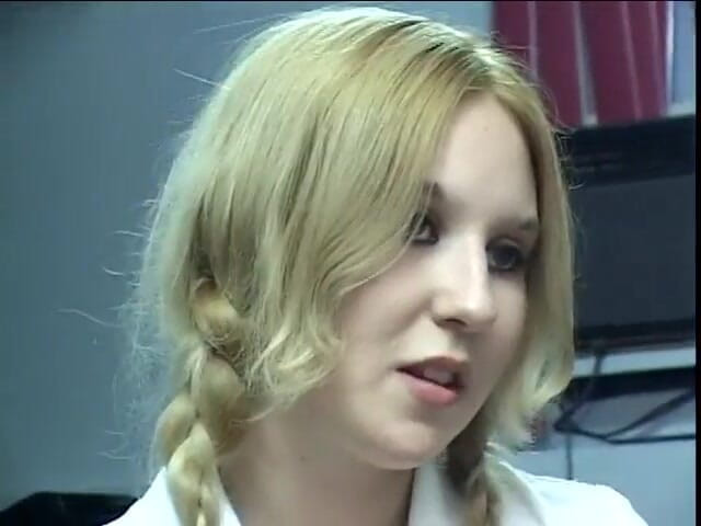 First Black Sexperience: Pigtailed blonde in college uniform does anal with her hung...
