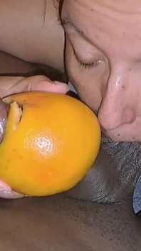 Jerking off BBC with Grapefruit Sucking His Balls