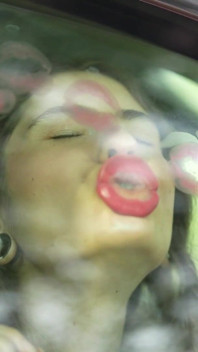 Naughty girl pink lipstick marks