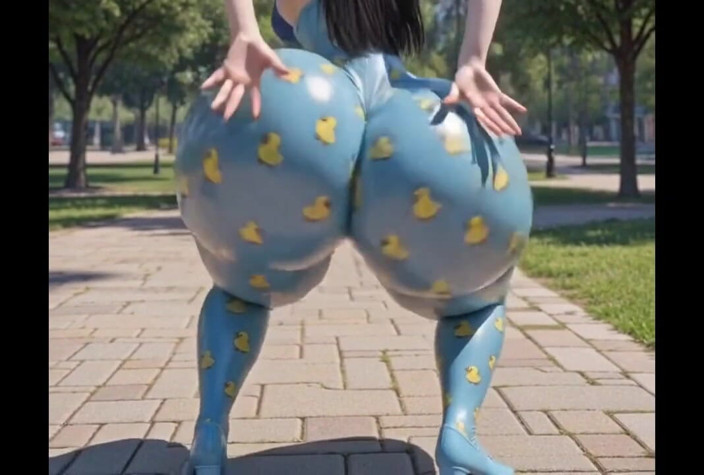 Animate golden: Celeste Leggings Butt with Ducklings