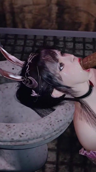 3D, jolie salope asiatique cosplay infidèle avec une vieille bite dans la salle de bain
