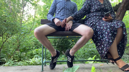 OurFetishLife: Gorgeous stepmom milf milks a big dick in the park...