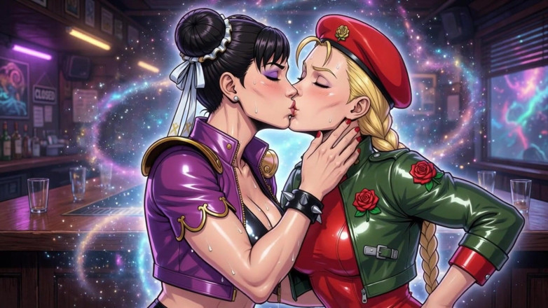 AI Porn: Cammy and Chun Li Kissing Ai