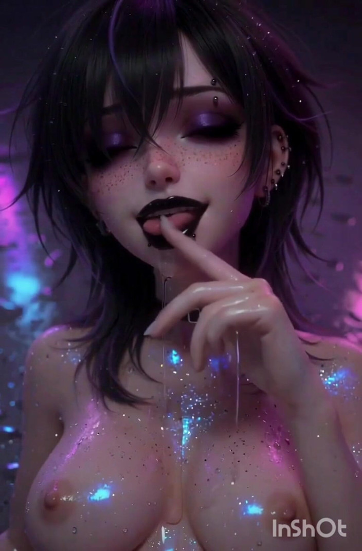 Wertstofsamler: Fată hentai gotică alternativă se masturbează și se