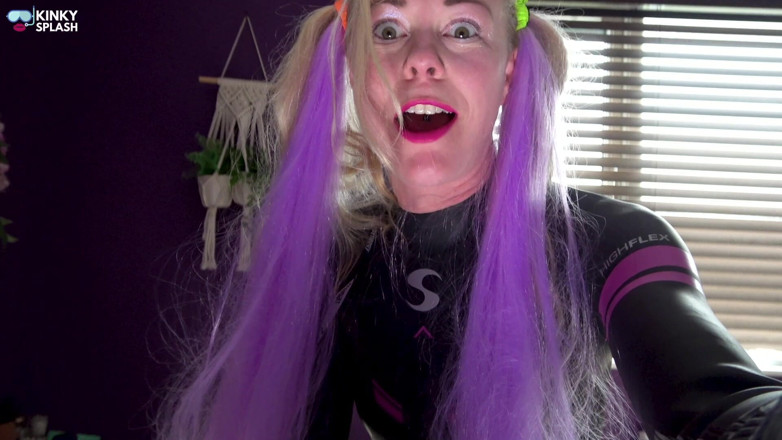 UKCuteGirl Lucy Lauren: Shiny Wetsuit Succubus Invades Your Bed to Drain You