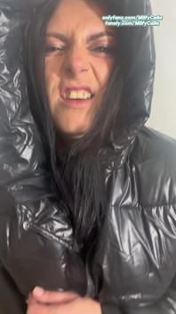 Seductive Stockings & Long Puffy Jacket Cozy Fetish Play with an American MILF