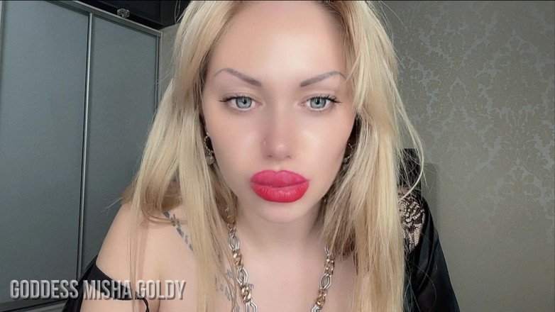 Goddess Misha Goldy: Deep eye contact while you eating your jizz for Me!...