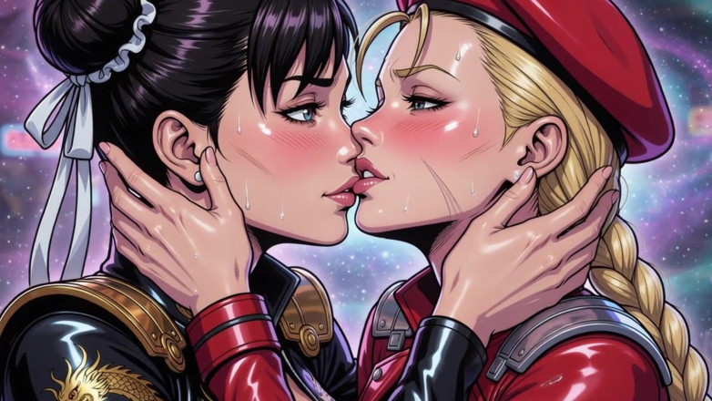 AI Porn: Cammy and Chun Li Kissing Ai