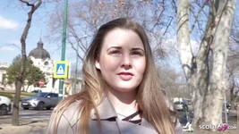 GERMAN SCOUT - 18yr young curvy big tits girl Lucie pickup and fuck