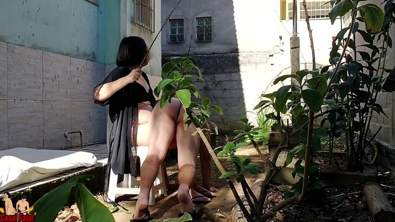 Casal Fatal: Punishing my slave outdoor. I call him cuckold. I stroke...