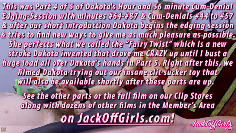 JackOffGirls: 19 лет Dakota самая первая сессия не дарит дойти до оргазма, подрачивает и ласкает член PT4.