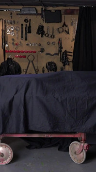 Bondage twink Cole Miller hard whipped and sucked off