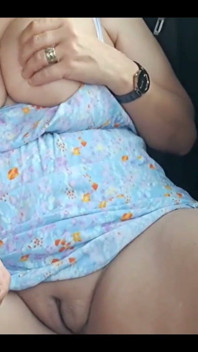 Slut Wife Flashes Big Tits to Uber Driver in Car. He Finger Fucks Her Pussy and Plays with Her Boobs.