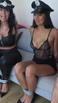 Emma, Latina & Courtney in Policewomen Blunder, Now All of Them Are Taped up, Tape Wrap Gagged and Hogtied!