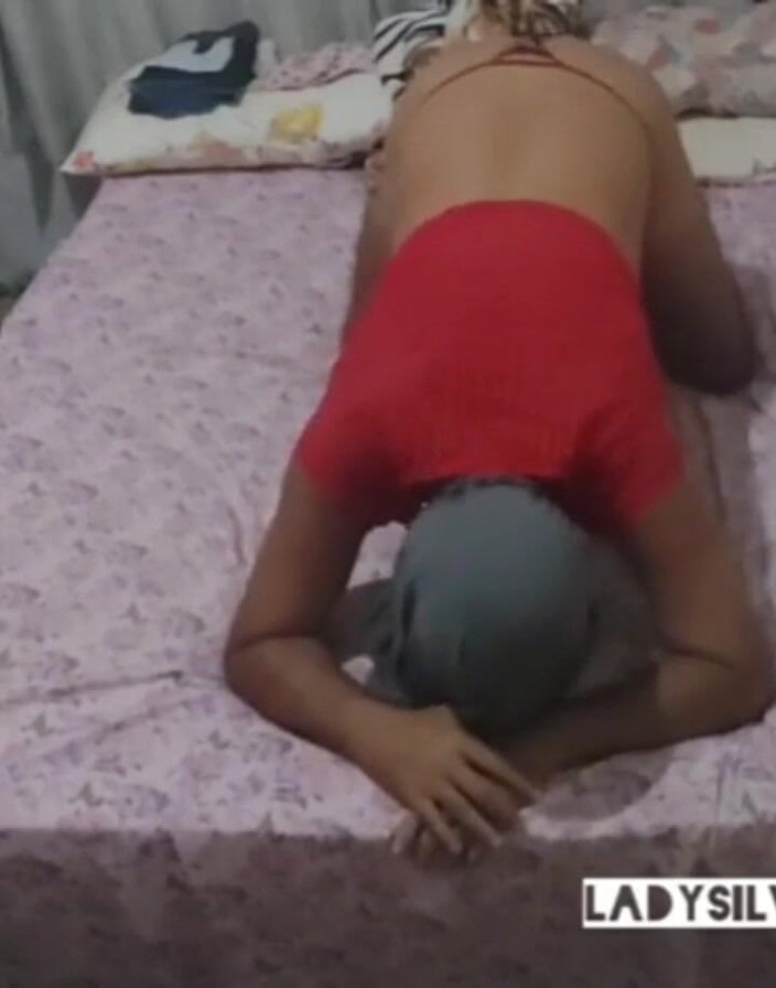 Ladysilvas: Ladysilva in Red Panties on the Bed Showing off Her...
