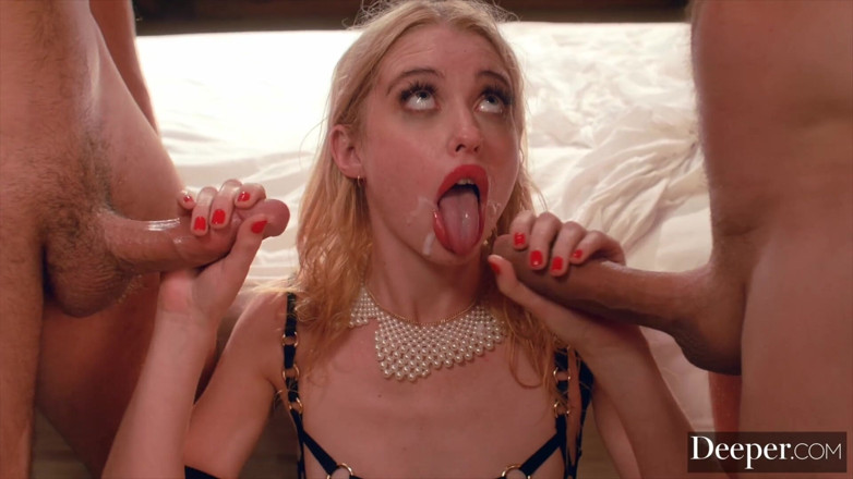 Deeper: Más profundo. Chloe Cherry juega su fantasía de dp más...