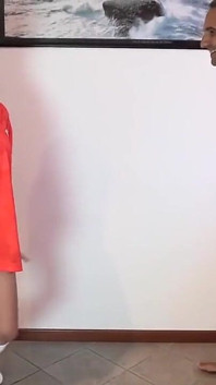 Blonde Babe Ballbusting Champion in Heels