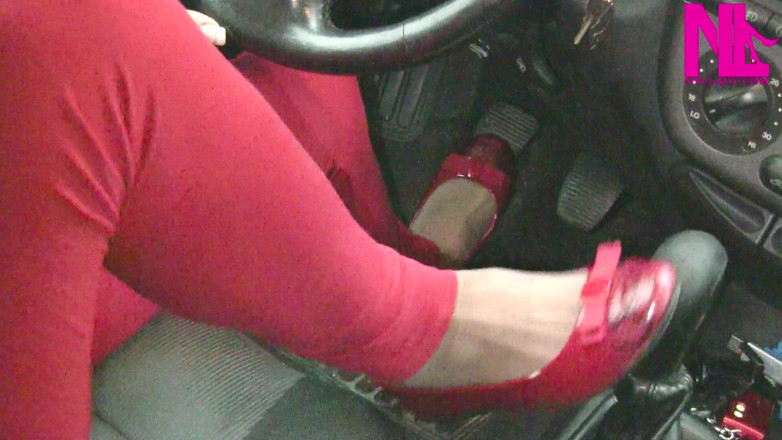Nyllady: Light and Slow Pedal Pumping in Red Patent Flats and...